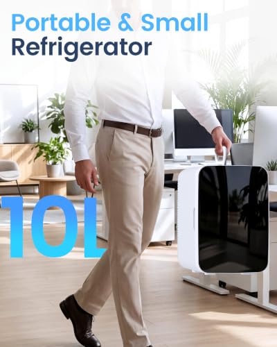 Mini Fridge 10L Compact Portable Refrigerator with AC/DC Power, White - Variation: White / 10L (15 Cans)