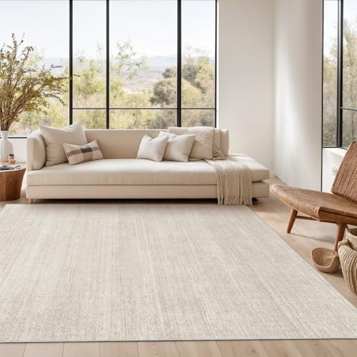 Beige 6x9 Area Rug Non Slip Washable Living Room Carpet - Valenrug