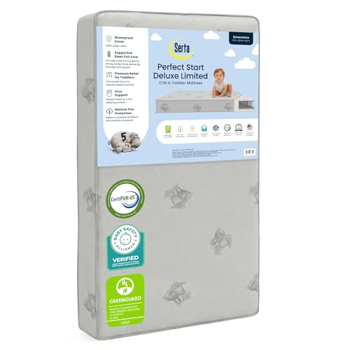 Deluxe Limited Dual Sided Baby Crib Mattress - Supportive Waterproof, GREENGUARD Gold Certified
