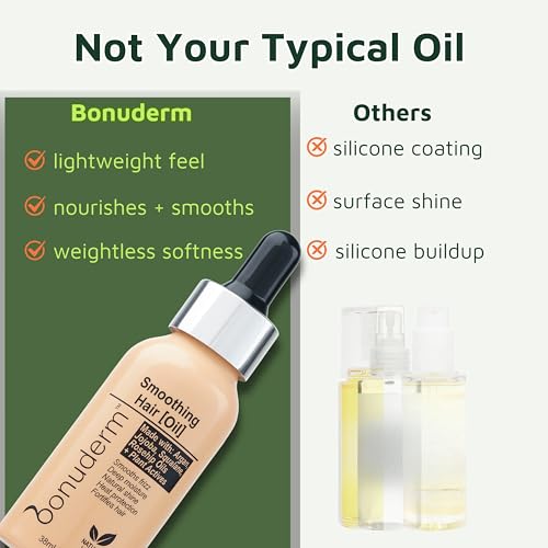 Lightweight Silicone-Free Hair Oil for Frizz Control & Heat Protection - 1.3 Fl oz