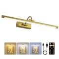 24-Inch Brass Wireless Picture Light with Remote & 8000mAh Battery - Wall Art Lighting
