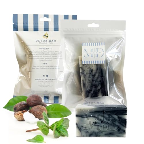 Switch2Pure Detox Bar Soap with Shea Butter, Avocado Oil & Mineral Clays, Herbal Mint Infused Organic Soap Bar for Deep Cleaning & Refreshed Skin Full Size 4 Oz