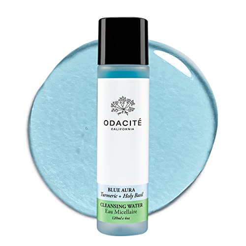 Odacit? Facial Cleanser with Foam - Blue Aura Cleansing Water Facial Wash with Neem, Holy Basil & Turmeric - No-Rinse Micellar Water Removes Pollution, Impurities & Makeup, 4.0 fl. Oz