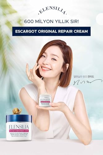 Elensilia Snail Repair Cream with 80% French Snail Mucin - Deep Hydrating Face Moisturizer, 50g - Variation 1 Pack of 1