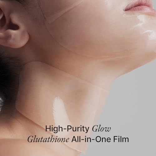 House of B Glow Glutathione 2-Step Face & Neck All-in-One Film, Dual-Care Set for Wrinkle Reduction & Skin Tone Enhancement, Shine Your Light with 3 Counts Korean Mask