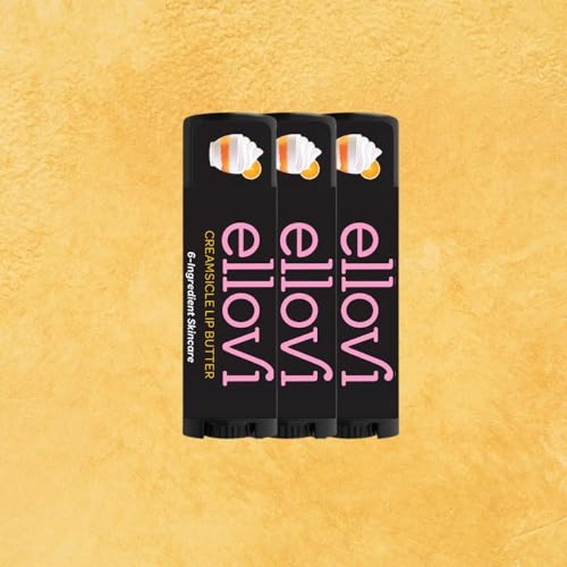Ellovi Natural Lip Butter Lip Balm - Blossom - Pure Enough to Eat - Made With Just 6 Vegan Ingredients - Moisturizing Lip Care for All Day Hydration (4-Pack)