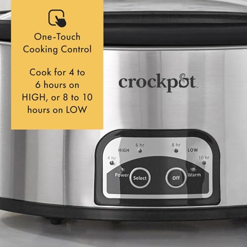 Stainless Steel 6-Quart Programmable Slow Cooker with Timer and Food Warmer