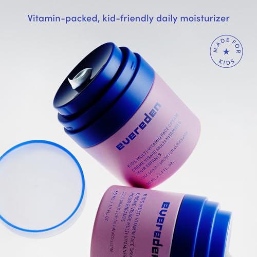 Evereden Kids Happy Face Duo (Cool Peach) - Multi-Vitamin Kids Face Wash and Cream Set - Clean & Vegan Skin Care for Toddlers 3+ - Moisturizing, Nourishing, & Protective Skin Care Set