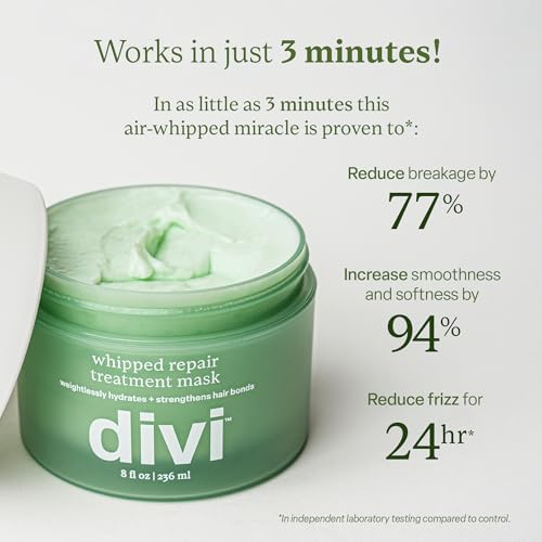 Divi Whipped Repair Hair Mask - Dry & Damaged Hair Treatment - 8 Oz Pack of 2