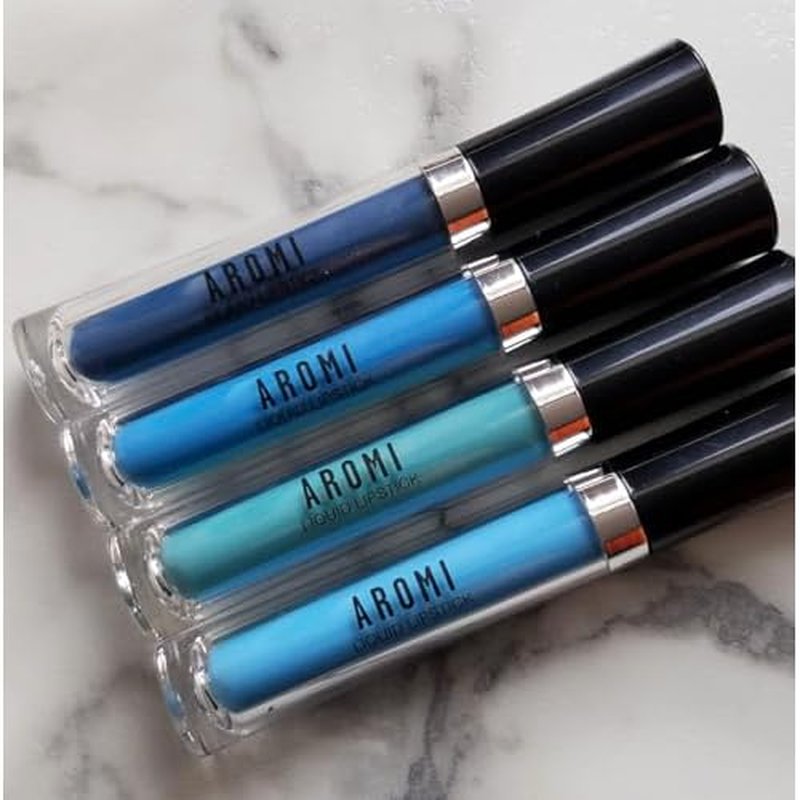 Aromi Matte Liquid Lipstick Bundle | Long-lasting, Light, Baby Blue, Dark Navy, Sea Foam, Azure Blue Lip Color for Women (BlueLiquid Lipstick Bundle) | Matte Finish