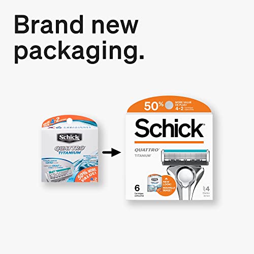 Schick Quattro Titanium Refills ? Schick Quattro Refills, Men¡¯s Razor Refills, 6 Count