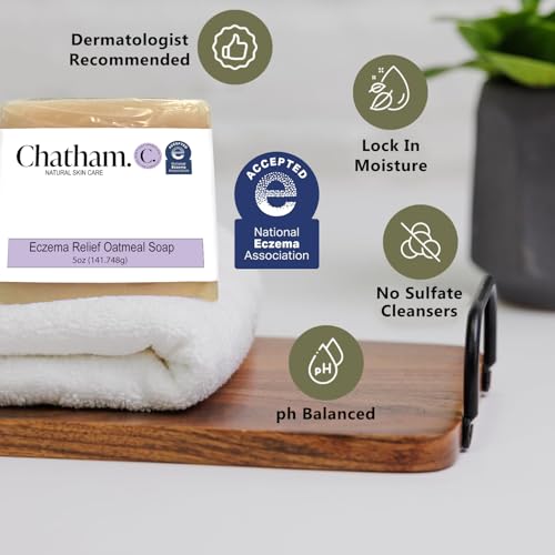 Chatham Natural Skin Care Eczema Relief Oatmeal Soap, oatmeal bath, treatment for eczema rosacea, psoriasis (4)