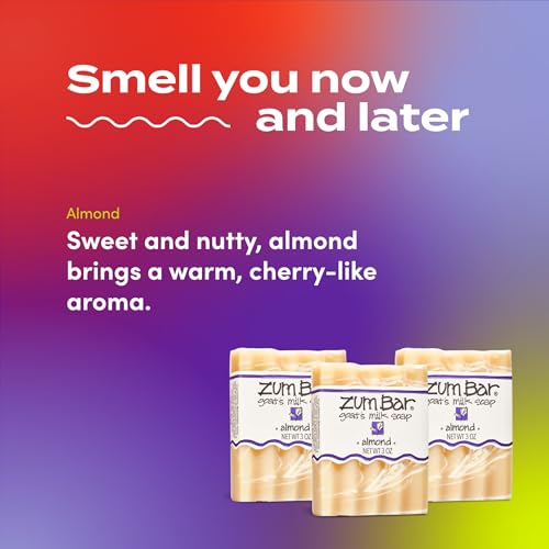 Natural Goat Milk Soap Bar with Almond Scent - Pack of 3