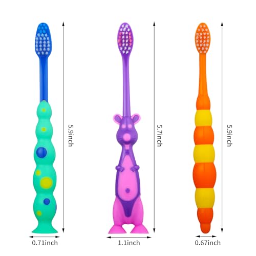 36 Pack Toddler Toothbrushes Soft Bristle for Sensitive Teeth - Bright Colors & Protective Covers