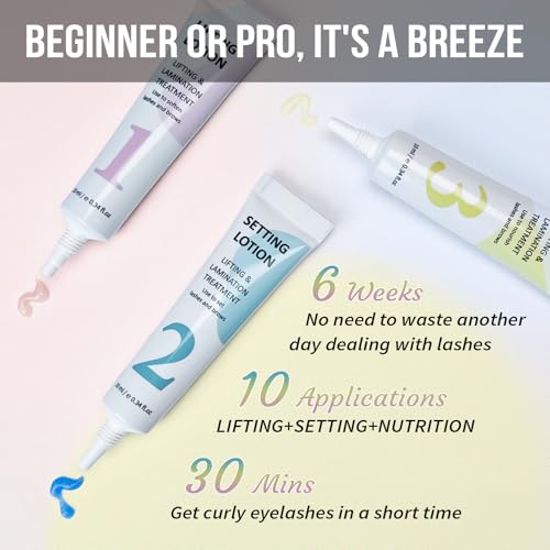 PERMANIA Eyelash Lift Kit, Brow Lamination Kit for Tube Design Easy to Apply for Natural Results Instant Lifting & Curling at Home or Professional Use