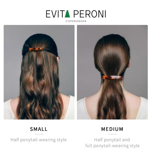 EVITA PERONI French Acetate No-Slip Middle Hair Barrettes - Tortoise Variant