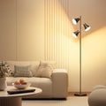 SIBRILLE 36W LED Tree Floor Lamp with Remote - Black Modern Dimmable Standing Light for Living Room & Bedroom