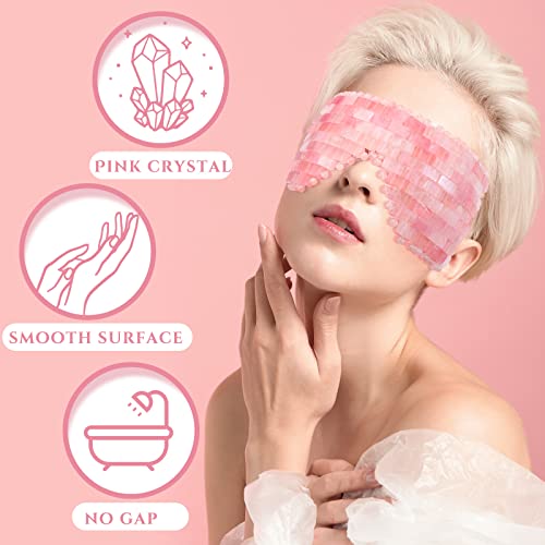 Jade and Rose Quartz Eye Masks Set - Cooling Relaxation Compress for Eyes