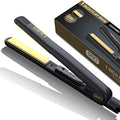 Gold 500 Degree Dual Voltage Ceramic Flat Iron - 1 Inch Hair Straightener for Thick Hair