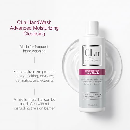 CLn HandWash 8 fl oz | Sensitive Skin Hand Sanitizer with Glycerin, Fragrance-Free