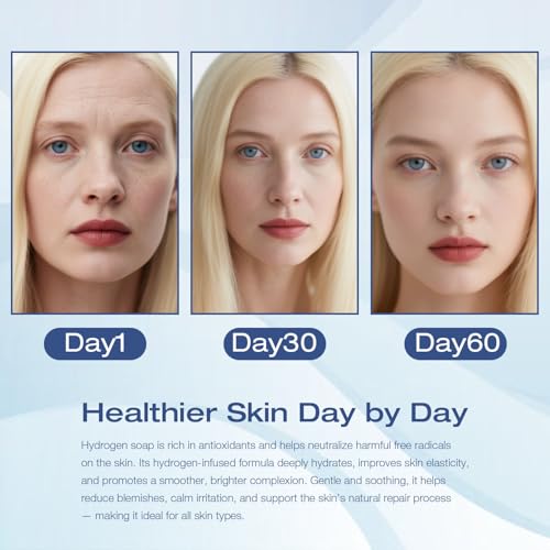 Hydrogen Bath Bar Soaps, H2 Soap Bar with Refreshing Botanical Scent, for Bathing, Washing Face & Hands, Deep Hydration & Anti-Aging for All Skin Types,Hydrogen-rich Face Soap 2 Bars