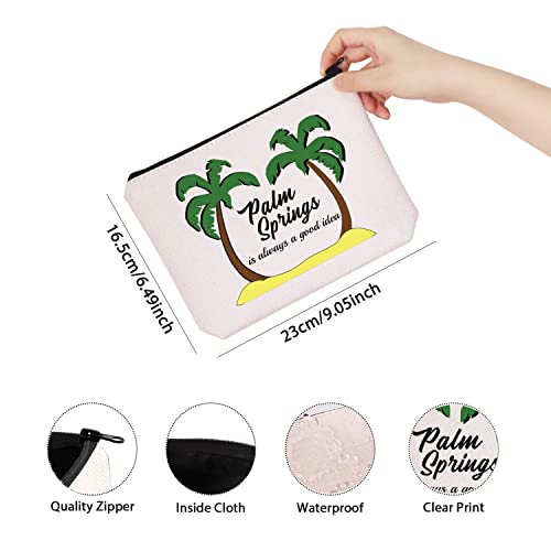 Palm Springs Bachelorette Party Favor Palm Springs Is Always A Good Idea Tropical Trip Matching Makeup Bag (Good idea Palm)