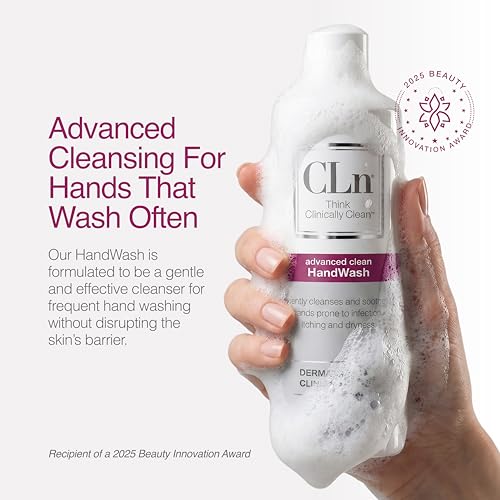CLn HandWash 8 fl oz | Sensitive Skin Hand Sanitizer with Glycerin, Fragrance-Free