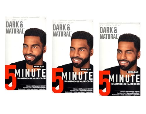 Dark & Natural Men’s Hair Color Cream - Black, 3 Pack, Ammonia-Free