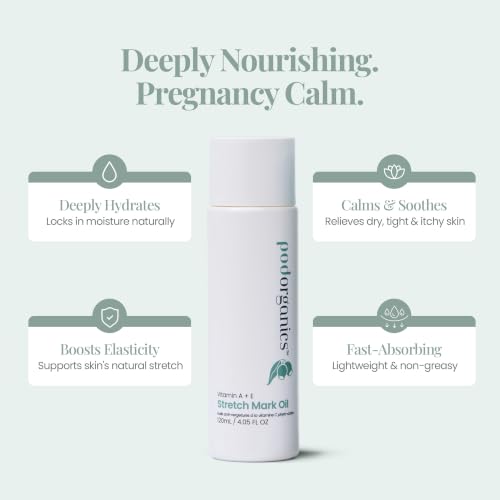 Pregnancy Belly Oil with Vitamins A & E - Nourishing Stretch Mark Oil 120ml