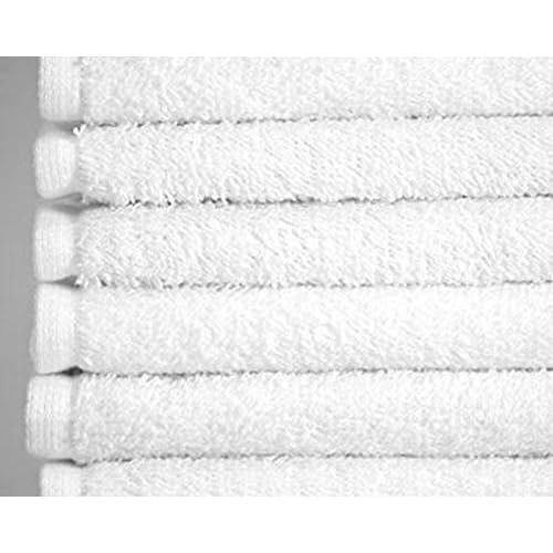 Washcloths 24 Pack 100% Cotton 12 x 12 Inches (White) Durable, Lightweight, Bath Rags, Wash Rag, Commercial Grade and Ultra Absorbent Cleaning Towels
