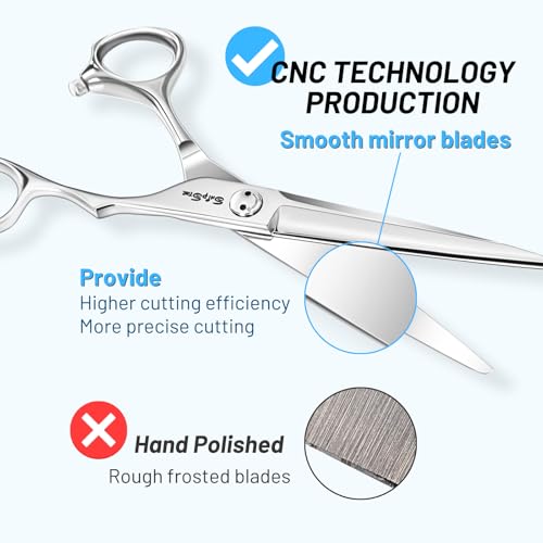 Professional Hair Cutting Shears - 6.5 Inch CNC Steel Barber Scissors - Style 3