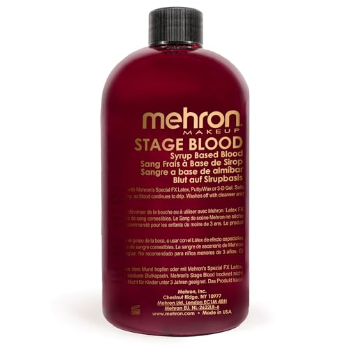 Mehron Makeup Stage Blood - 16 Fl Oz Bright Arterial Fake Blood for SFX & Halloween