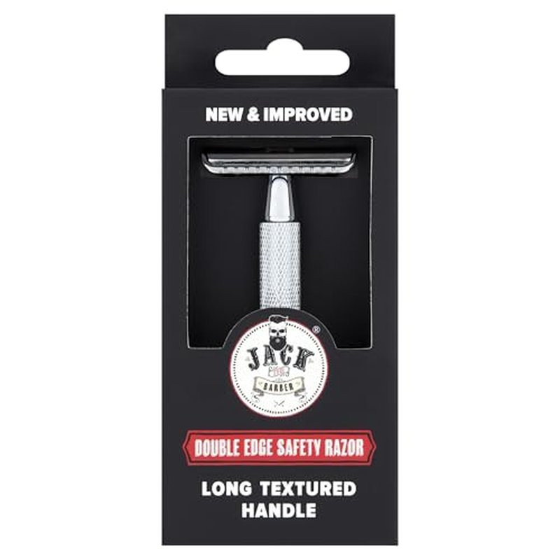 Double Edge Safety Razor, Chrome, 3-Piece Construction, Men's, Closed Comb Design, Single Blade, Weighted Precision Head