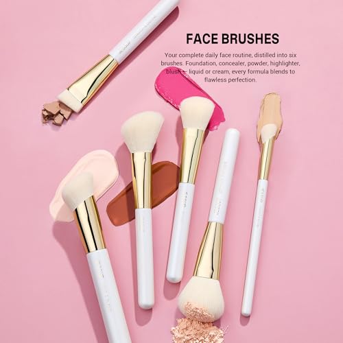 15-Piece Makeup Brush Set with Vegan Synthetic Fibers for Face & Eyes