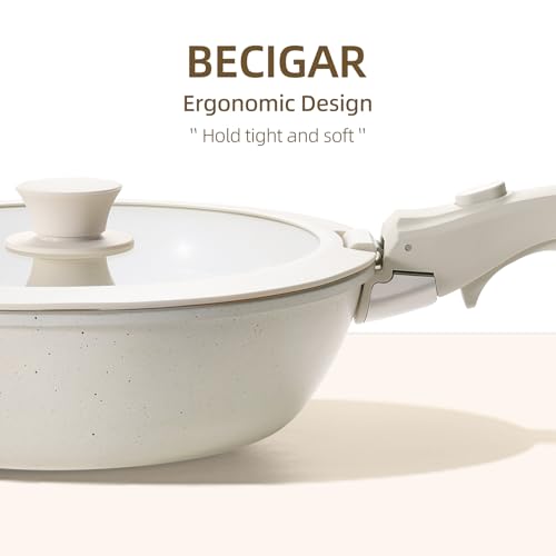 White 24-Piece Ceramic Cookware Set with Nonstick Coating & Removable Handles