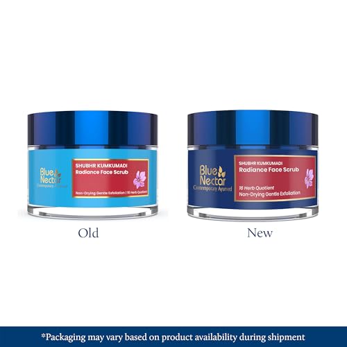 Kumkumadi Face Scrub - Blue Nectar Saffron Tan Remover for Glowing Skin