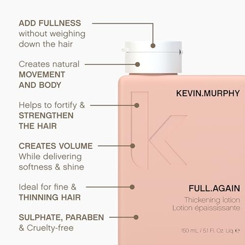 KEVIN.MURPHY FULL.AGAIN - Hair Thickening Lotion - For Hair Repair - For Fine & Thinning Hair - Volumiser - Sulphate & Paraben Free Hair Care - 150 mL / 5.1 fl oz