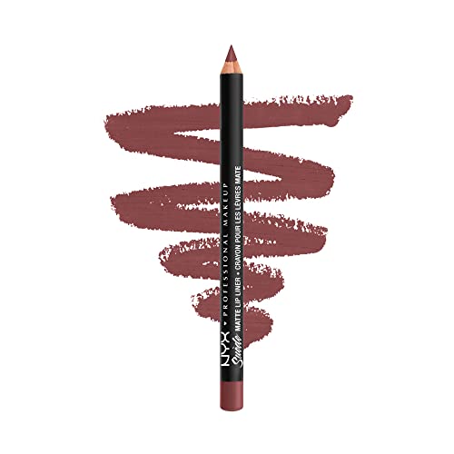 NYX PROFESSIONAL MAKEUP Suede Matte Lip Liner, Vegan Formula - Shanghai (Warm Mid-Tone Nude)