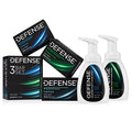 Defense Soap Bar Variety 3-Pack, Liquid Foaming Face & Hand Soap Original and Peppermint 7.5 Fl Oz with Tea Tree, Eucalyptus, Jojoba, Aloe Vera, Olive & Coconut Oils