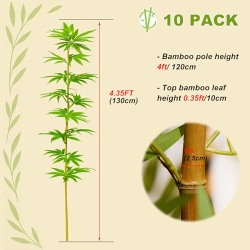 4 ft Artificial Bamboo Tree Privacy Screen Outdoor Indoor Faux Plant