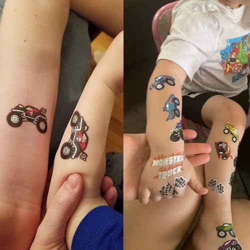 Fake Tattoos for Kids, 500+ Mixed Styles Temporary Tattoos Stickers for Girls and Boys, Monster Truck Unicorn Mermaid Marine Animals Flower Fairy Pirate Tattoos for Kids Birthday Party Supplies