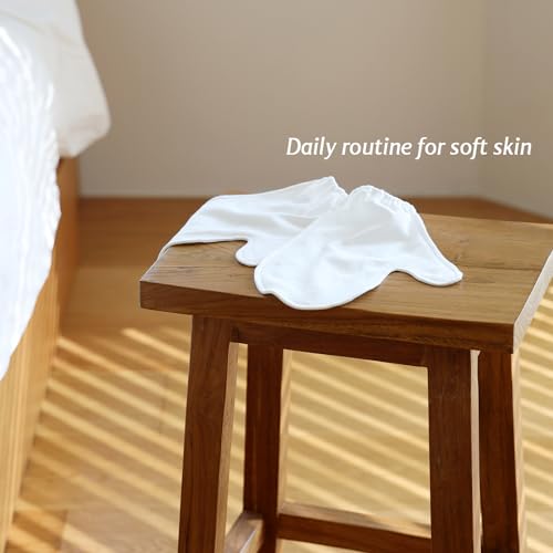 Medium Cotton Overnight Mitten Gloves for Dry Hands & Eczema - Pack of 3