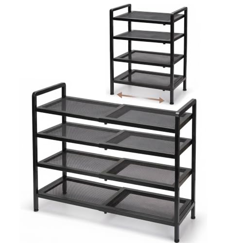 Varhomax 4-Tier Expandable Shoe Rack for Closet & Entryway, Adjustable & Space-Saving