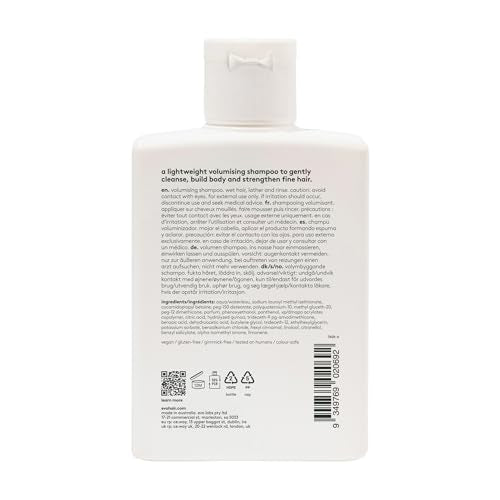 EVO Gluttony Volumizing Sulfate-Free Shampoo 10.1 Fl Oz for Fine Hair - Adds Lift & Color Protection