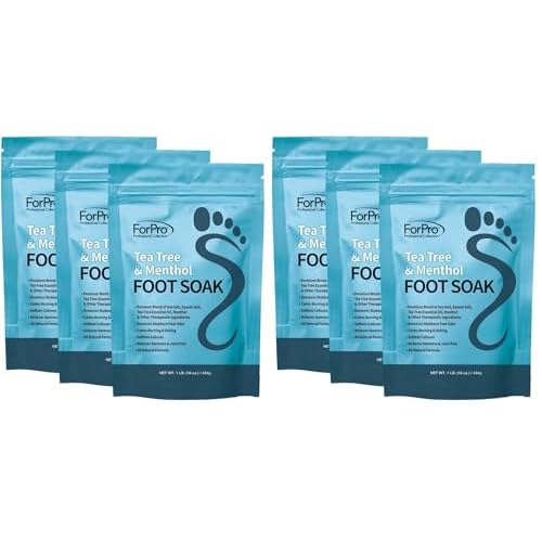 ForPro Tea Tree Oil & Menthol Foot Soak with Sea & Epsom Salt for Toenail Athletes Foot, Stubborn Foot Odor Scent, Softens Calluses & Soothes Sore Tired Feet - 48 Ounces (3 1-lb Packs) (Pack of 2)