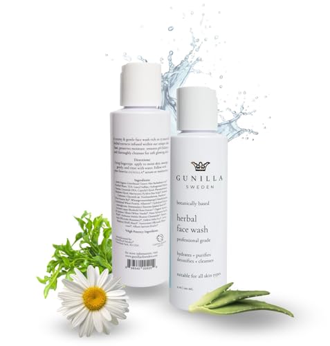 GUNILLA Herbal Face Wash - Gentle Botanical Cream Cleanser, Vegan, 4 oz - Pack of 1