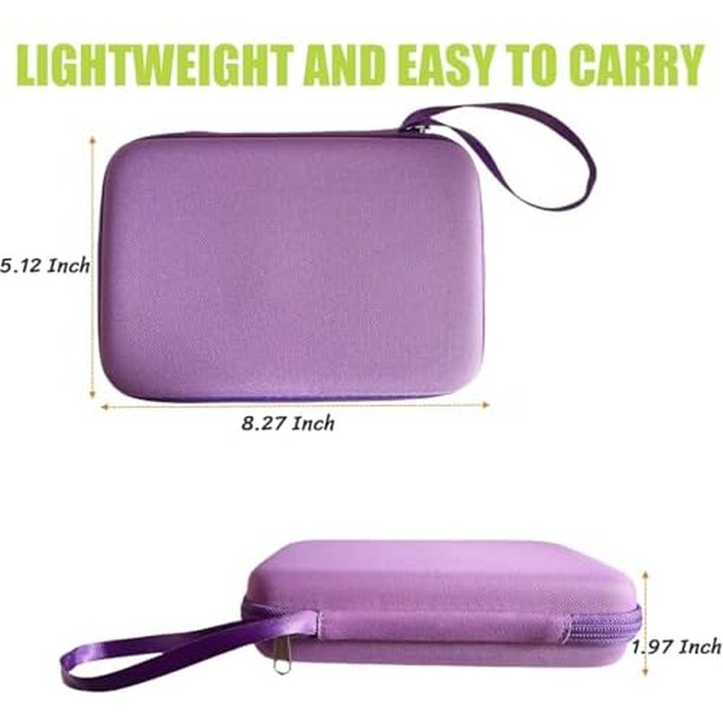 BLIRITEL Essential Oils Organizer Bag, Hard Shell Essential Oil Carrying Case for 15 Bottles, EVA Essential Oil Travel Case for 5ml,10ml Standard and Roller Bottles (Purple)