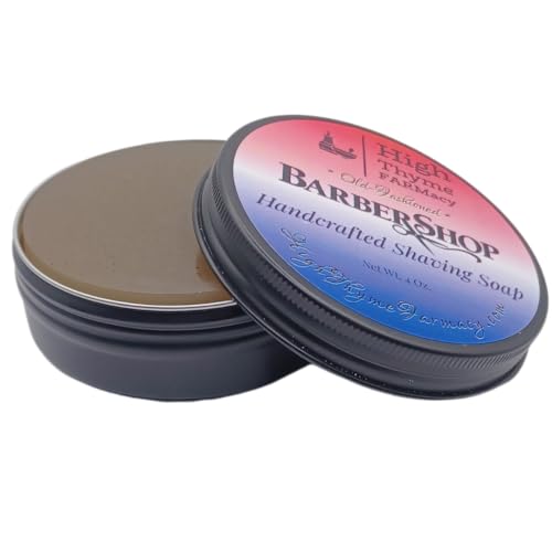 Old-Fashioned Barbershop Shaving Soap Puck - 4 Ounce Bar of Bay Rum, Sandalwood, and Patchouli Soap for Shaving - 3" Shave Soap Puck