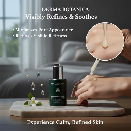 Overnight Repair Serum,Derma Botanica Overnight Serum,with Multi-Molecular Hyaluronic Acid - smooth, and refresh the look of skin for a more youthful appearance. 1.76fl.oz(1pc)