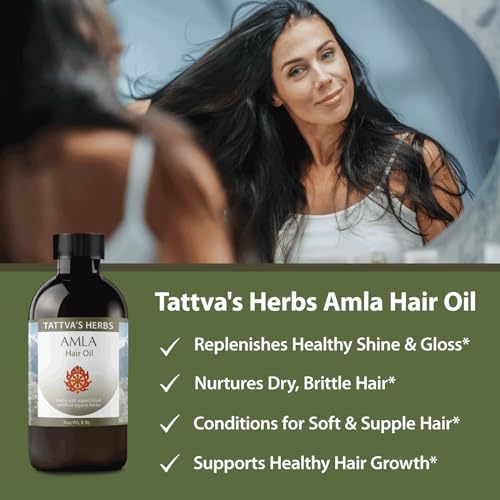 Tattva's Herbs Amla Hair Oil 8oz Cold Pressed & Unrefined Vegan Scalp Treatment